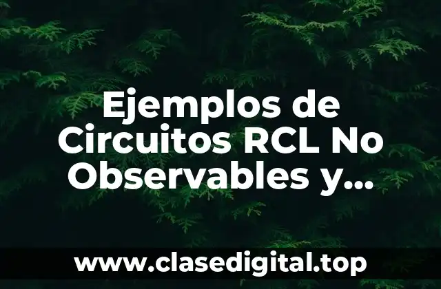 Ejemplos de Circuitos RCL No Observables y Significado