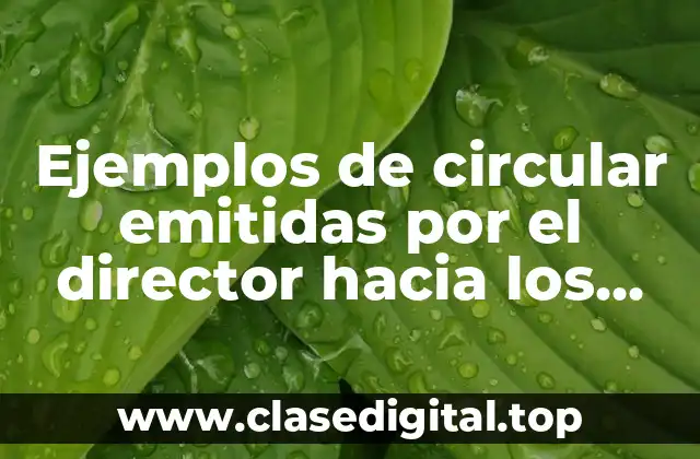 Ejemplos de circular emitidas por el director hacia los maestros