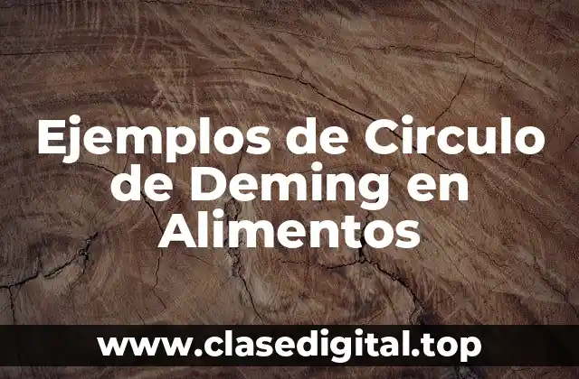 Ejemplos de Circulo de Deming en Alimentos