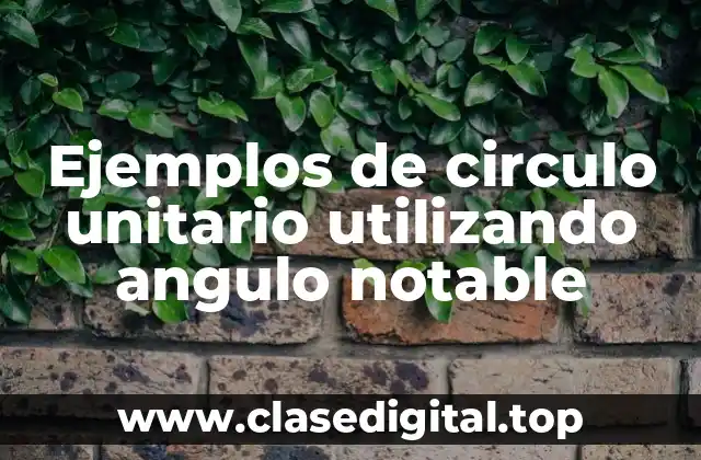 Ejemplos de circulo unitario utilizando angulo notable