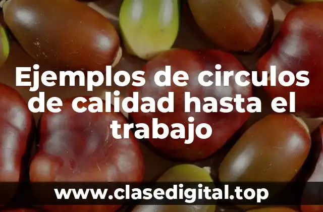 Ejemplos de circulos de calidad hasta el trabajo