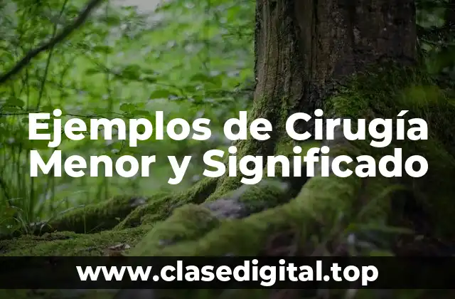 Ejemplos de Cirugía Menor y Significado