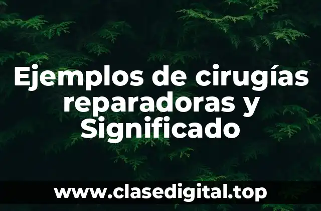 Ejemplos de cirugías reparadoras y Significado