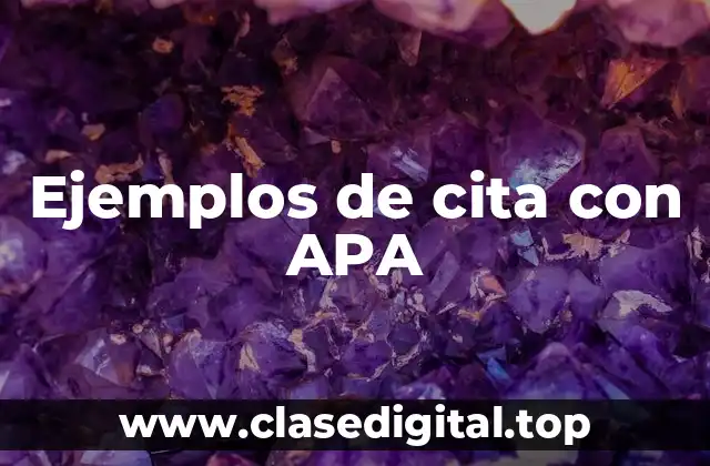 Ejemplos de cita con APA