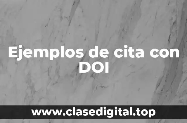 Ejemplos de cita con DOI