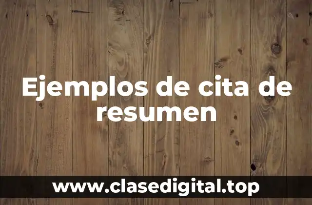 Ejemplos de cita de resumen