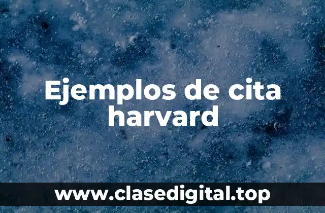 Ejemplos de cita harvard