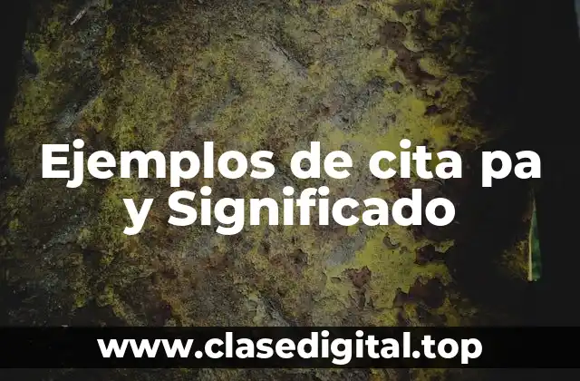 Ejemplos de cita pa