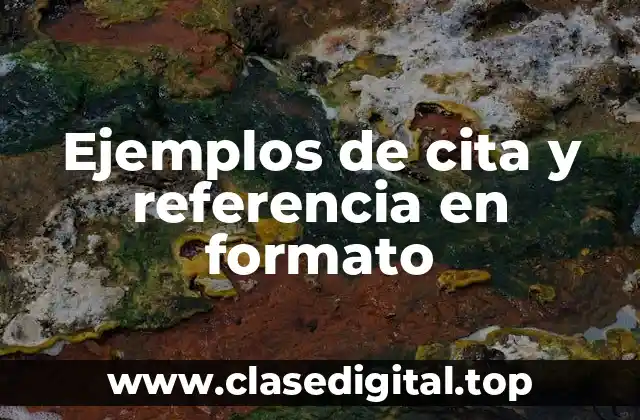 Ejemplos de cita y referencia en formato