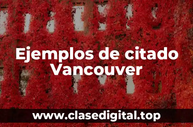 Ejemplos de citado Vancouver