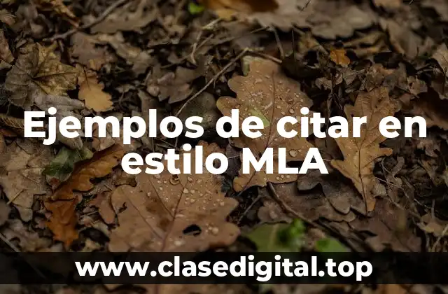 Ejemplos de citar en estilo MLA