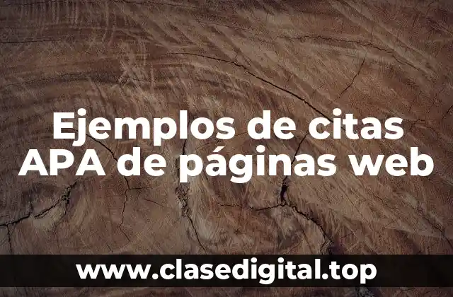 Ejemplos de citas APA de páginas web