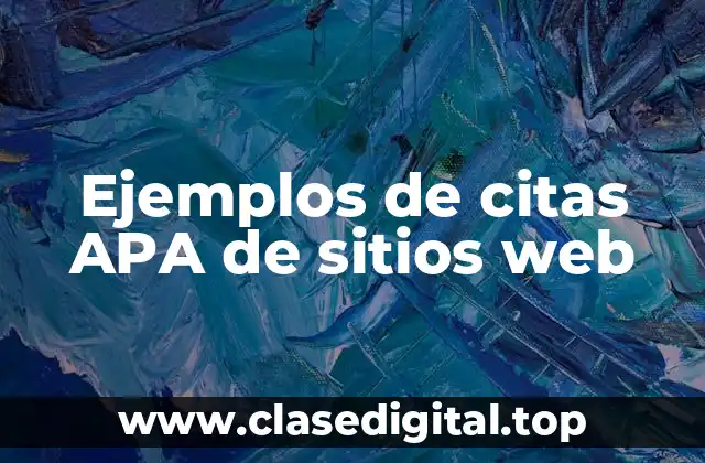 Ejemplos de citas APA de sitios web