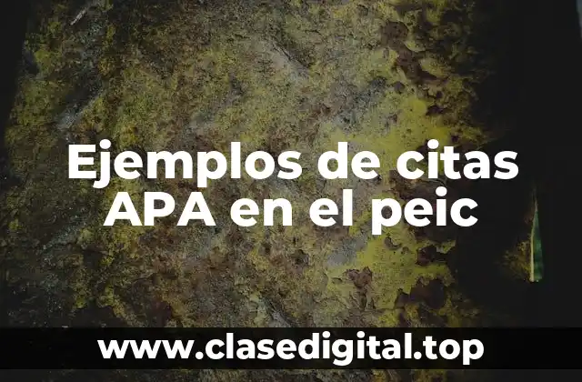 Ejemplos de citas APA en el peic