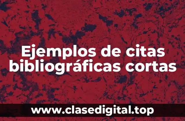 Ejemplos de citas bibliográficas cortas