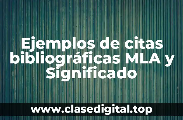 Ejemplos de citas bibliográficas MLA y Significado
