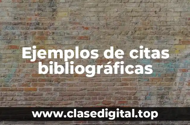 Ejemplos de citas bibliográficas