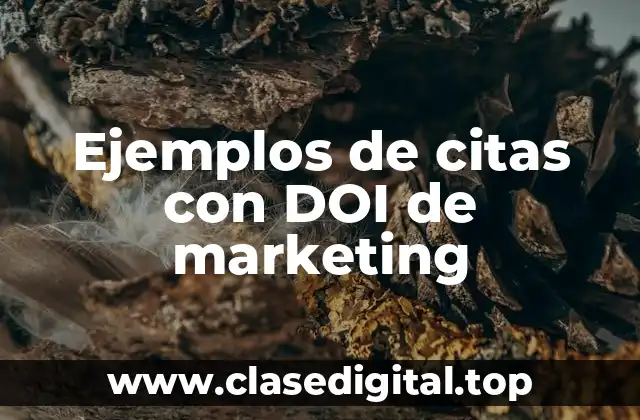 Ejemplos de citas con DOI de marketing
