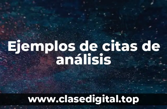 Ejemplos de citas de análisis