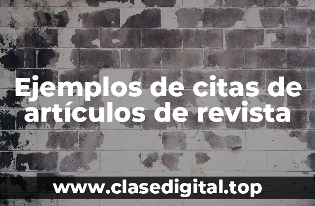Ejemplos de citas de artículos de revista