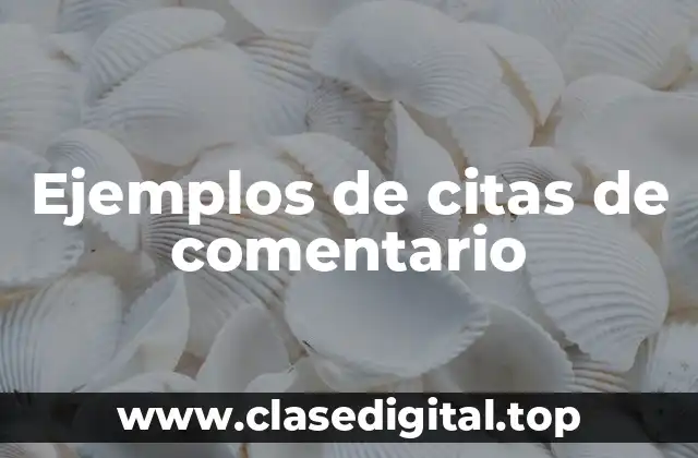 Ejemplos de citas de comentario