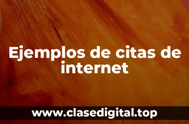 Ejemplos de citas de internet