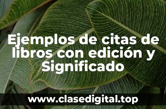 Ejemplos de citas de libros con edición