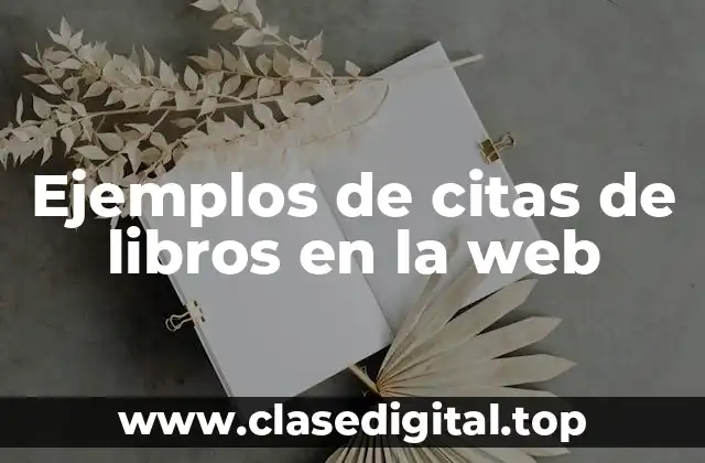 Ejemplos de citas de libros en la web