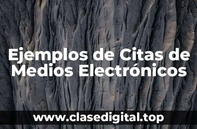 Ejemplos de Citas de Medios Electrónicos