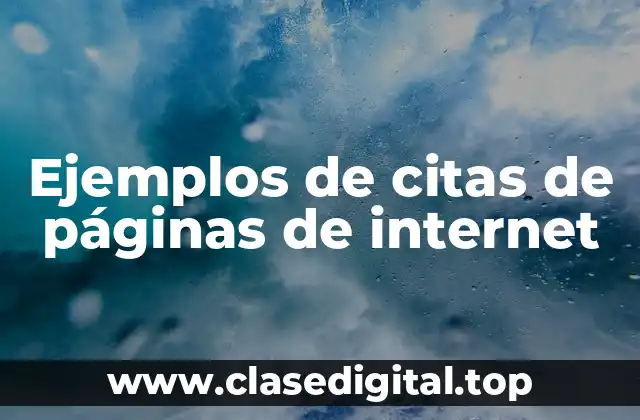 Ejemplos de citas de páginas de internet