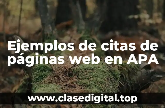 Ejemplos de citas de páginas web en APA