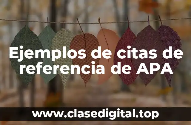 Ejemplos de citas de referencia de APA