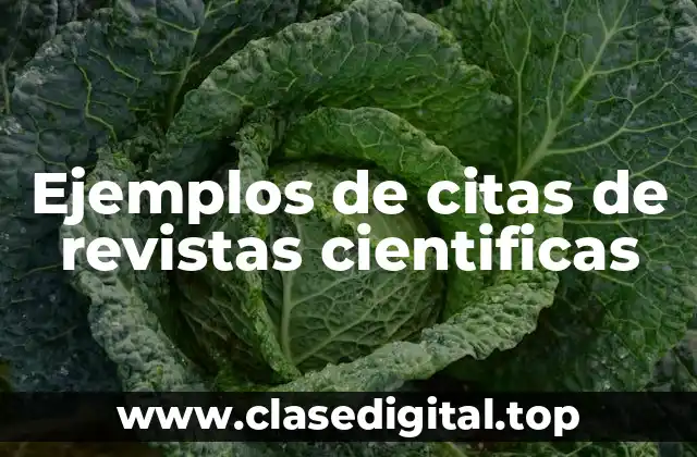 Ejemplos de citas de revistas cientificas