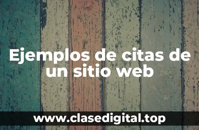 Ejemplos de citas de un sitio web