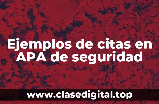 Ejemplos de citas en APA de seguridad