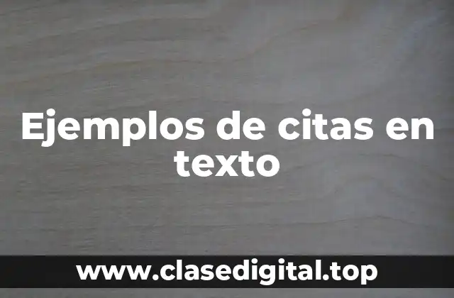 Ejemplos de citas en texto