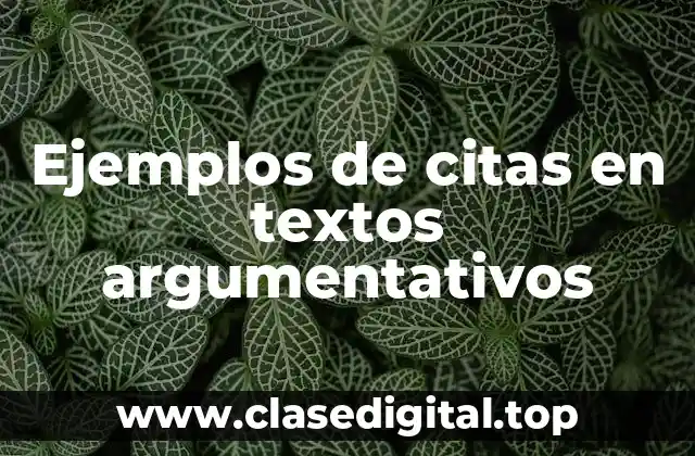 Ejemplos de citas en textos argumentativos