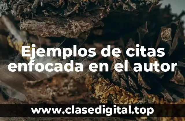 Ejemplos de citas enfocada en el autor