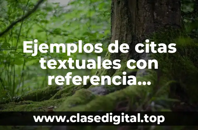 Ejemplos de citas textuales con referencia bibliográfica y Significado