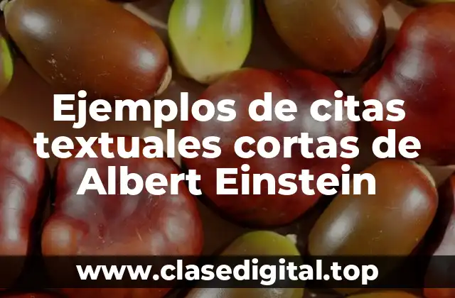 Ejemplos de citas textuales cortas de Albert Einstein