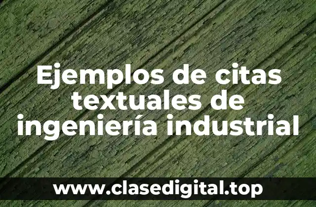 Ejemplos de citas textuales de ingeniería industrial