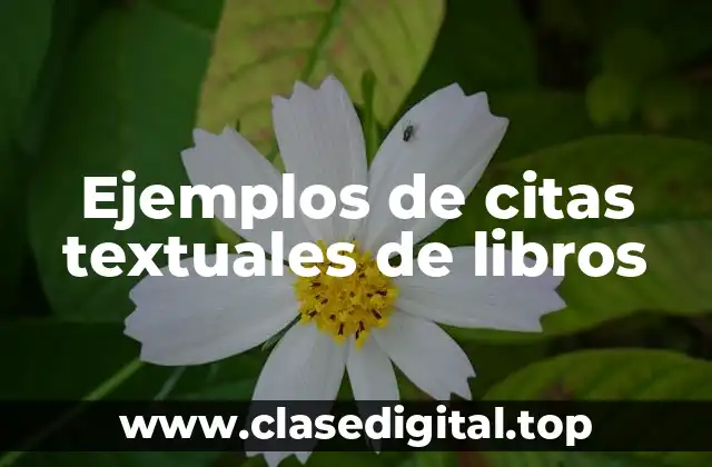 Ejemplos de citas textuales de libros