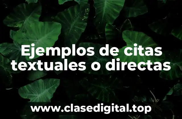 Ejemplos de citas textuales o directas