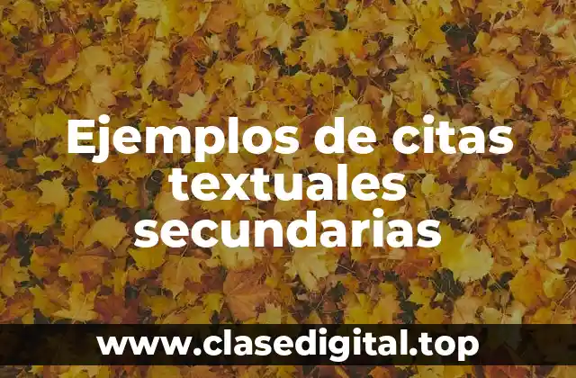 Ejemplos de citas textuales secundarias