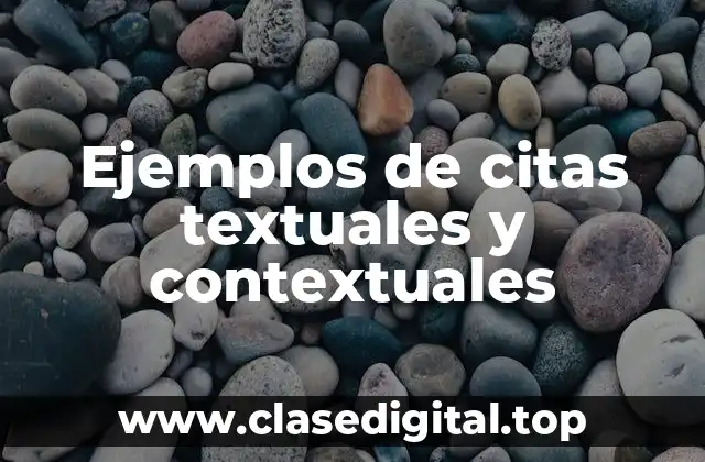 Ejemplos de citas textuales y contextuales