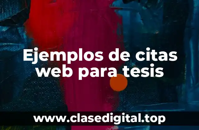 Ejemplos de citas web para tesis