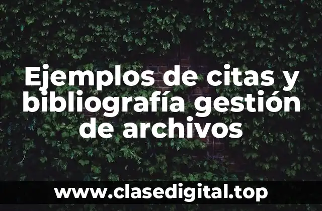 Ejemplos de citas y bibliografía gestión de archivos
