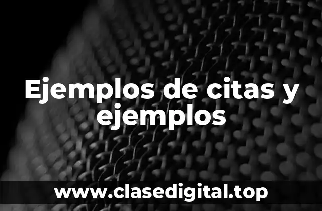 Ejemplos de citas y ejemplos