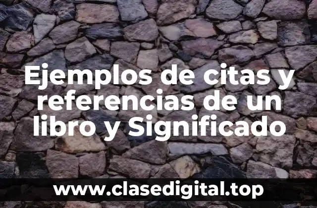 Ejemplos de citas y referencias de un libro y Significado