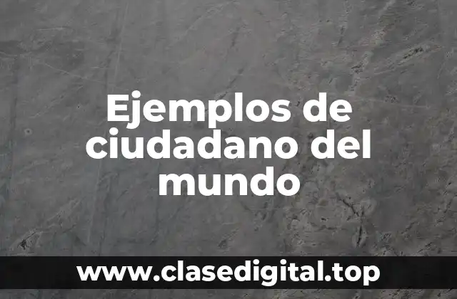Ejemplos de ciudadano del mundo